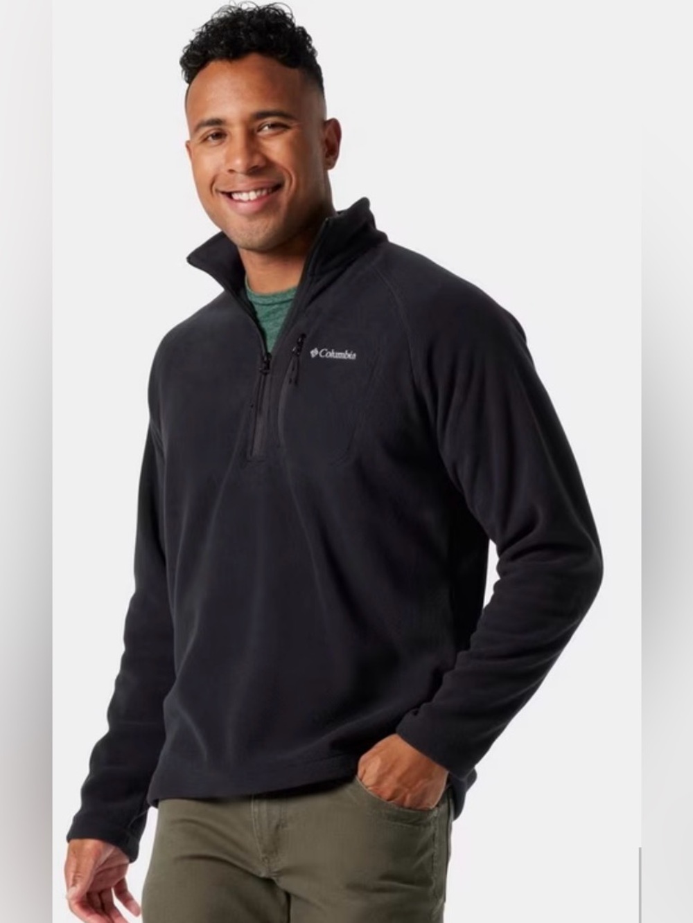 NWT Black Columbia Men's Fast Trek III Half Zip Fleece Pullover Size XL